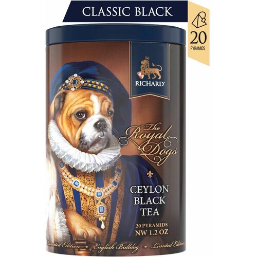 Richard tea royal dogs bulldog - fini cejlonski crni čaj, pakovanje od 20 piramida Slike
