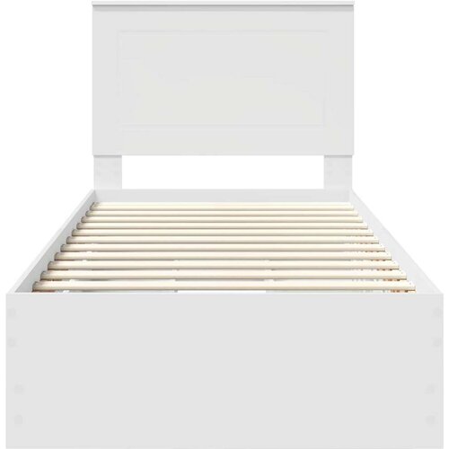 Okvir za krevet Bijelo 90 x 200 cm Inženjersko Drvo - Bijelo 90 x 200 cm Slike