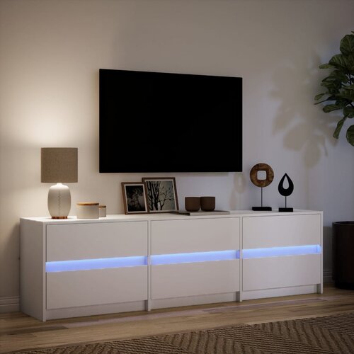 ormarić LED bijeli 180 x 34 x 50 cm od konstruiranog drva Slike