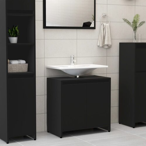 vidaXL Kupaonski ormarić crni 60 x 33 x 61 cm od iverice Cijene