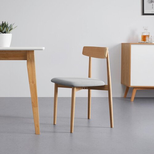 Bessagi Home stol noah, siva, masiven hrast Slike