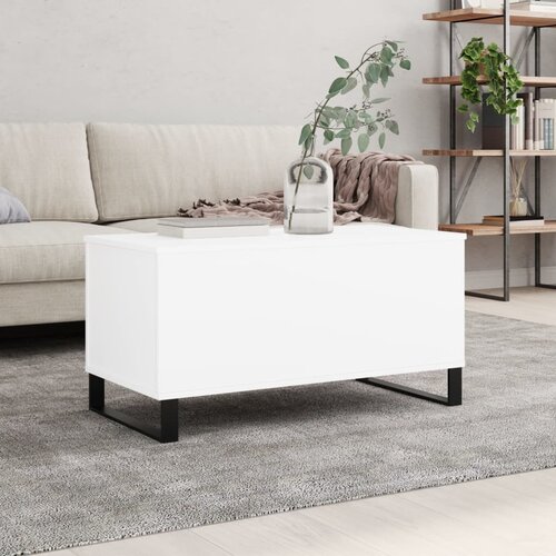  The Living Store Klubska mizica bela 90x44,5x45 cm inženirski les - Klubska Mizica, (21448402) Cene
