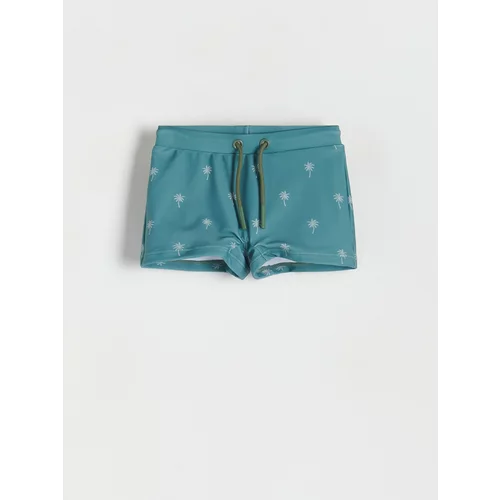 Reserved - Kupaće hlače s uzorkom palme - prljavozeleno