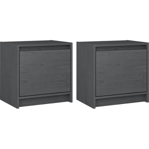 vidaXL Nočna omarica 2 kosa siva 40x30,5x40 cm trdna borovina, (20732159) Cene