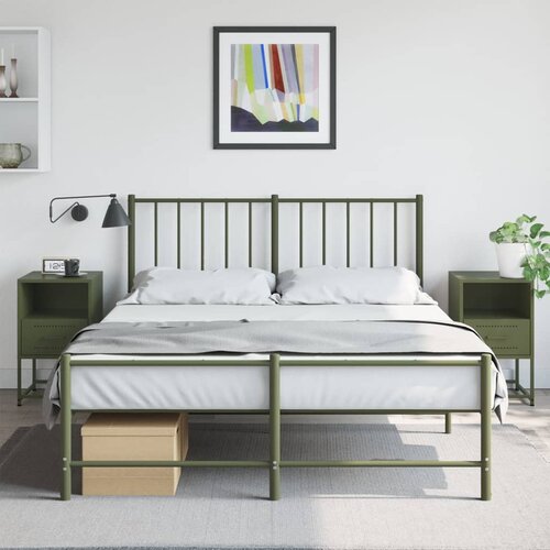VidaXL Noćni ormarići 2 kom maslinastozeleni 36 x 39 x 60,5 cm čelični Slike