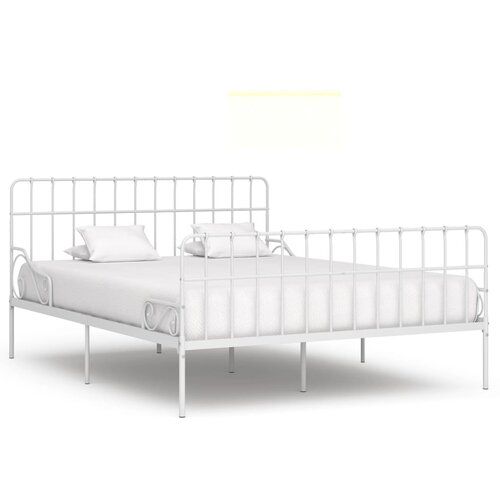 Furnova Posteljni okvir z letvenim dnom bel kovinski 200x200 cm, (21941813) Slike
