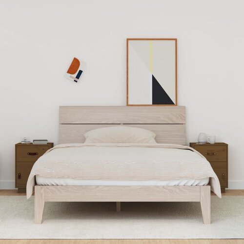 VidaXL Noćni ormarići 2 kom boja meda 40x34x55 cm od masivne borovine Slike