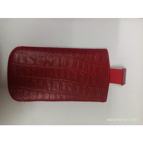 Univerzalna usnjena torbica 136x73mm - pravo usnje - rdeča Cene