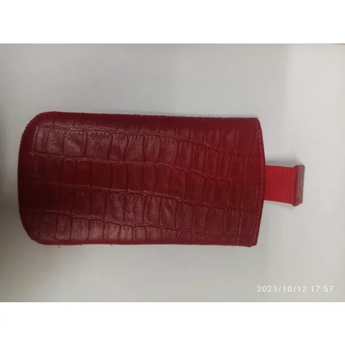Univerzalna usnjena torbica 136x73mm - pravo usnje - rdeča
