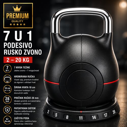  Podesivo rusko zvono 2 - 20 kg | Podesivi kettlebell teg Cene