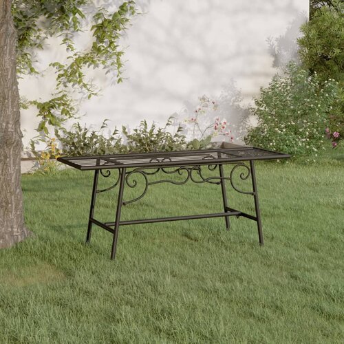 VidaXL Klop za ob drevo 110 cm črno jeklo Slike