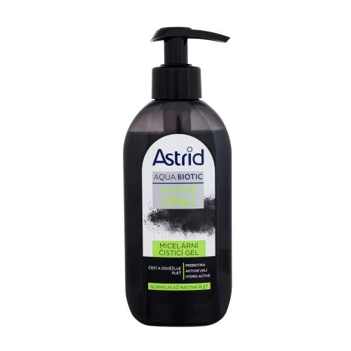 Astrid Aqua Biotic Active Charcoal Micellar Cleansing Gel gel za čišćenje lica masna 200 ml za ženske