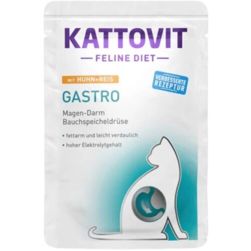 Kattovit Medicinska hrana za mačke Gastro, Piletina i pirinač, 85g Slike