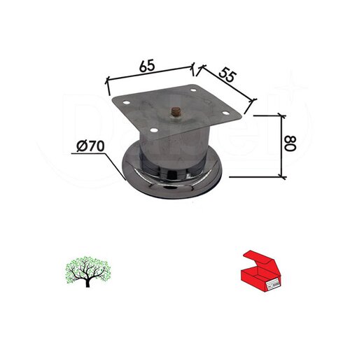 Dabel Nogica za nameštaj N30 HR 80/fi70/65x55mm opd (0216003) Slike
