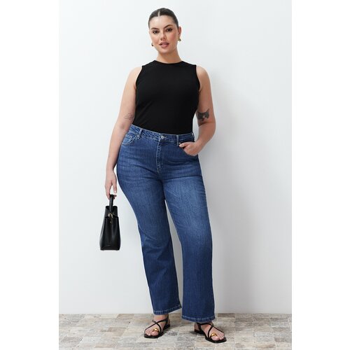Trendyol Curve Blue More Sustainable High Waist Flare Jeans Cene