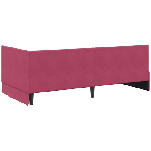  Kutni krevetni okvir s madracem 2 kom. Vinska crvena 100 x 200 cm Slike