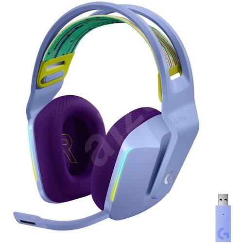 Logitech G733 Lightspeed Wireless RGB Gaming Headset, Lilac Cene