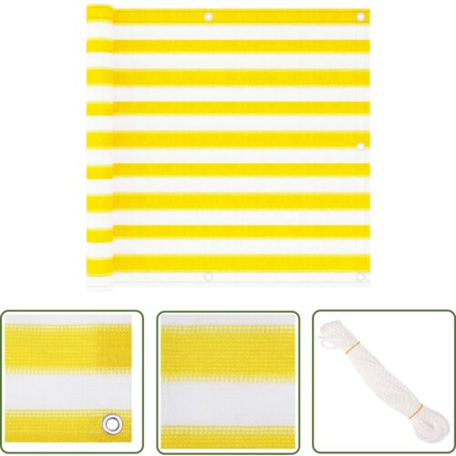 The Living Store Balkonsko platno rumeno in belo 90x300 cm HDPE - Balkonsko Platno, (21743005) Slike