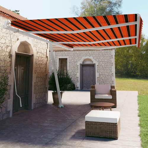 vidaXL Prostostoječa ročno zložljiva tenda 600x350 cm oranžna/rjava Cene