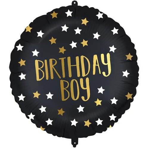 Procos Rojstnodarski folija balon &ndash; z napisom Birthday Boy, črno-zlata zvezdasta, 46 cm Cene