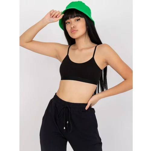 Fashion Hunters Black sports crop top with padded cups