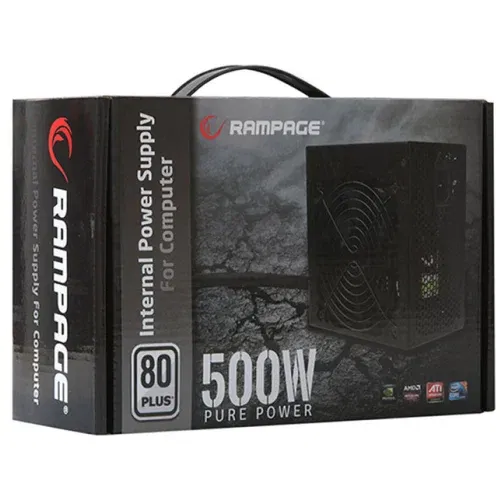 Napojna jedinica gaming RAMPAGE RMP-500-80P 500W Active PFC,ventilator 120mm, 80 PLUS