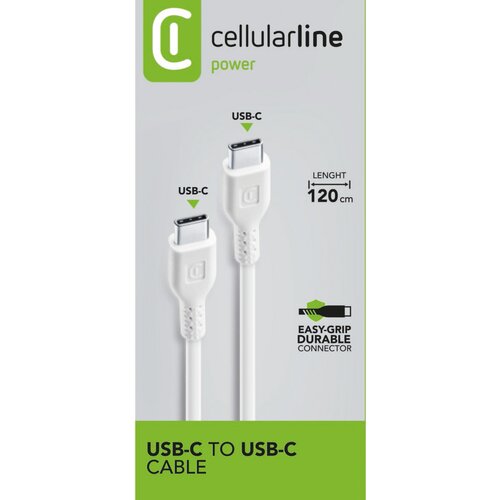 Cellular Line cellularline ladekabel usb c 1,2m weiß lade- und datenkabel 120cm usb type-c au Cene