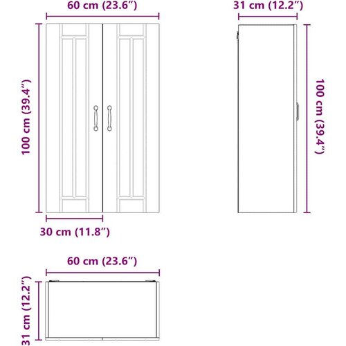  Zidni kuhinjski ormarić Zidne Betonski sivi 60 x 31 x 100 cm Slike