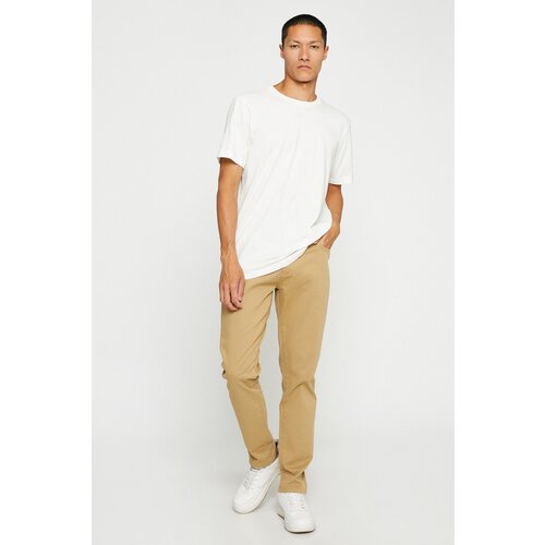 Koton Basic Gabardine Trousers Slim Fit Button Detailed Slike