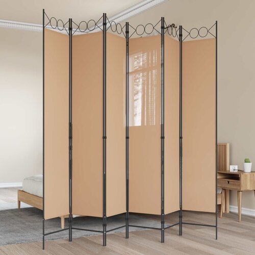  Razdjelnik prostora s 6 panela Bež 240 x 220 cm Tkanina Cijene