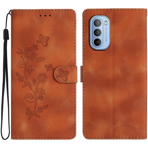 INORCO Za Motorola Moto G52 4G/G82 5G PU usnjena torbica za telefon z odtisom cvetov, denarnica za mobilni telefon, pokrov stojala, (22036752) Slike
