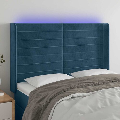  LED uzglavlje tamnoplavo 147x16x118/128 cm bar&scaron;unasto Cijene