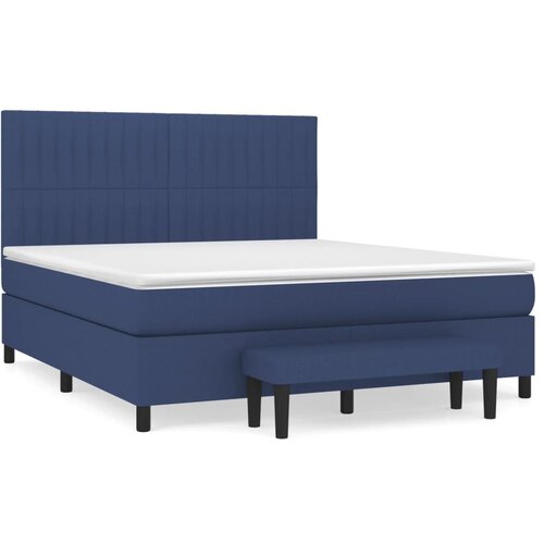 Maison Chic Box spring postelja - Vzmetna postelja z vzmetnico modra 180x200 cm blago SL2165, (21889331) Cene