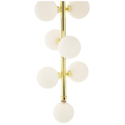 Premier Housewares Bela/v zlati barvi kovinska viseča svetilka s steklenim senčilom &amp;oslash; 27 cm Trieste &amp;ndash; Slike