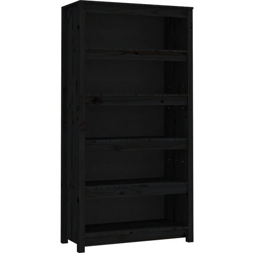 Maison Chic Knjižna omara - Knjižni regal črna 80x35x154 cm trdna borovina, (21726240) Cene