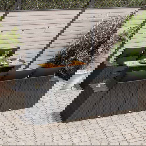  6-dijelni set vrtnih sofa s jastucima crni od poliratana Cijene