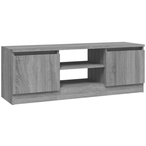 Maison Chic TV omarica - TV stojalo - Televizijska omarica z vrati siva sonoma 102x30x36 cm, (21701392) Slike