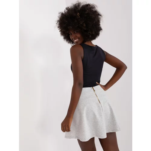 Fashion Hunters Light grey mini tracksuit skirt with zipper