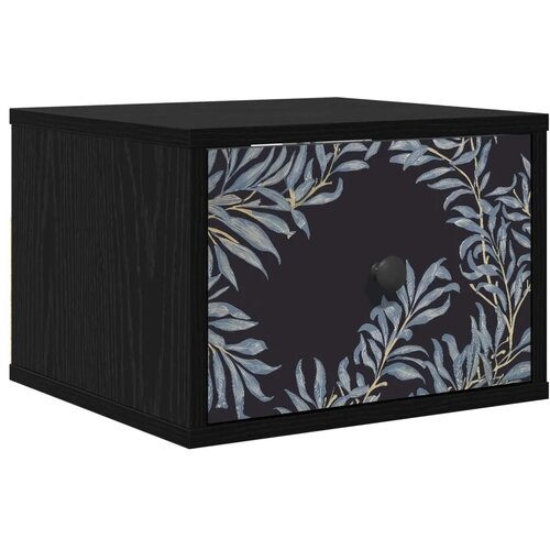  Wall-mounted noćni ormarić DOKKUM Crni hrast 36 x 33 x 25 cm - Crni hrast Plavi afti uzorak 1 Slike
