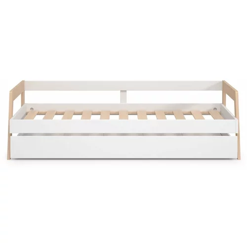 Marckeric Bijeli/u prirodnoj boji dječji krevet od masivnog bora s dodatnim ležajem s prostorom za odlaganje 90x200 cm Carrie –