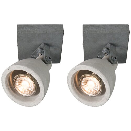 QAZQA Komplet 2 industrijskih listov siv beton 1-light - Creto Cene