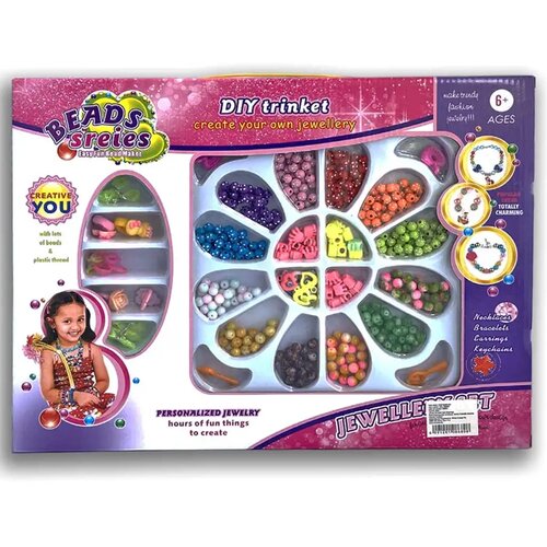 Magic Toys Beads Series: Set za izradu nakita s perlicama, gumicom za kosu i privjeskom s 500+ perlica Cene