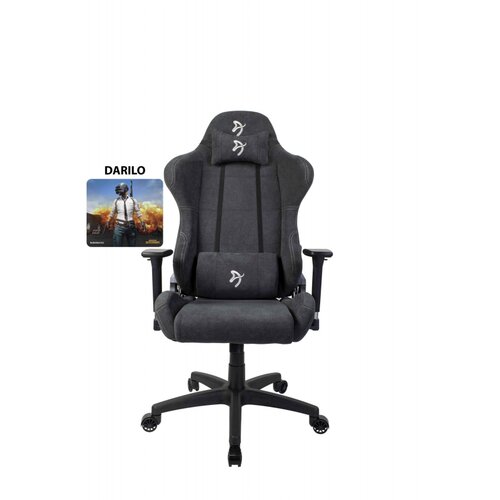 AROZZI gaming stol Torretta mehka tkanina - temno siv + podlaga za mi&amp;scaron;ko Slike