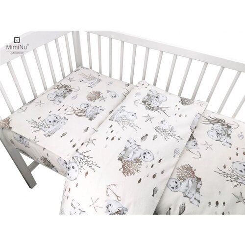 MimiNu Posteljina set 2 elem. Tuljan bež (za krevetić 120x60 cm) Slike