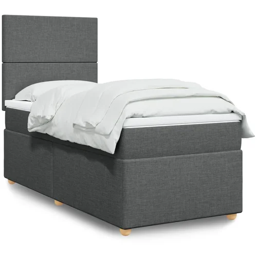  The Living Store Box spring postelja z vzmetnico temno siva 90x190 cm blago - Box Spring Postelja, (21457858)