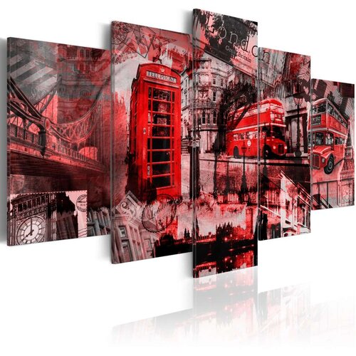  Slika - London collage - 5 pieces 200x100 Slike