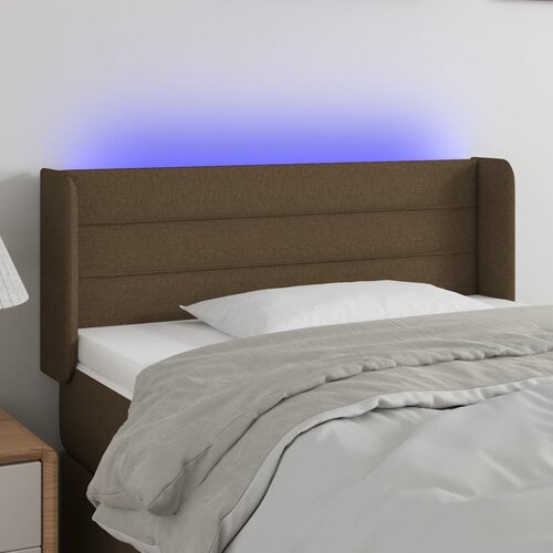  LED uzglavlje tamnosmeđe 93x16x78/88 cm od tkanine Cijene