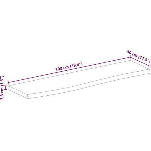 VidaXL stolna ploča sa živim rubom 100x30x3,8cm od masivnog drva manga Slike