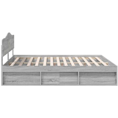  Okvir za krevet s uzglavljem Siva Sonoma 200 x 200 cm Slike
