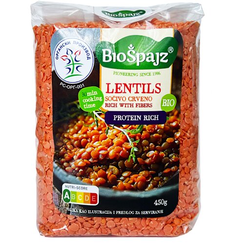 Biospajz Organsko crveno sočivo Biošpajz, 450g Cene
